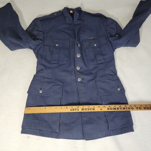 Vintage Military Coat Sz 41 Air Force Blue Dress Uniform Wool Polyester USAF AF - Picture 11 of 16